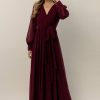 Dresses * | Brand New Ricarica Veronica Maxi Dress In New Arrivals Burgundy