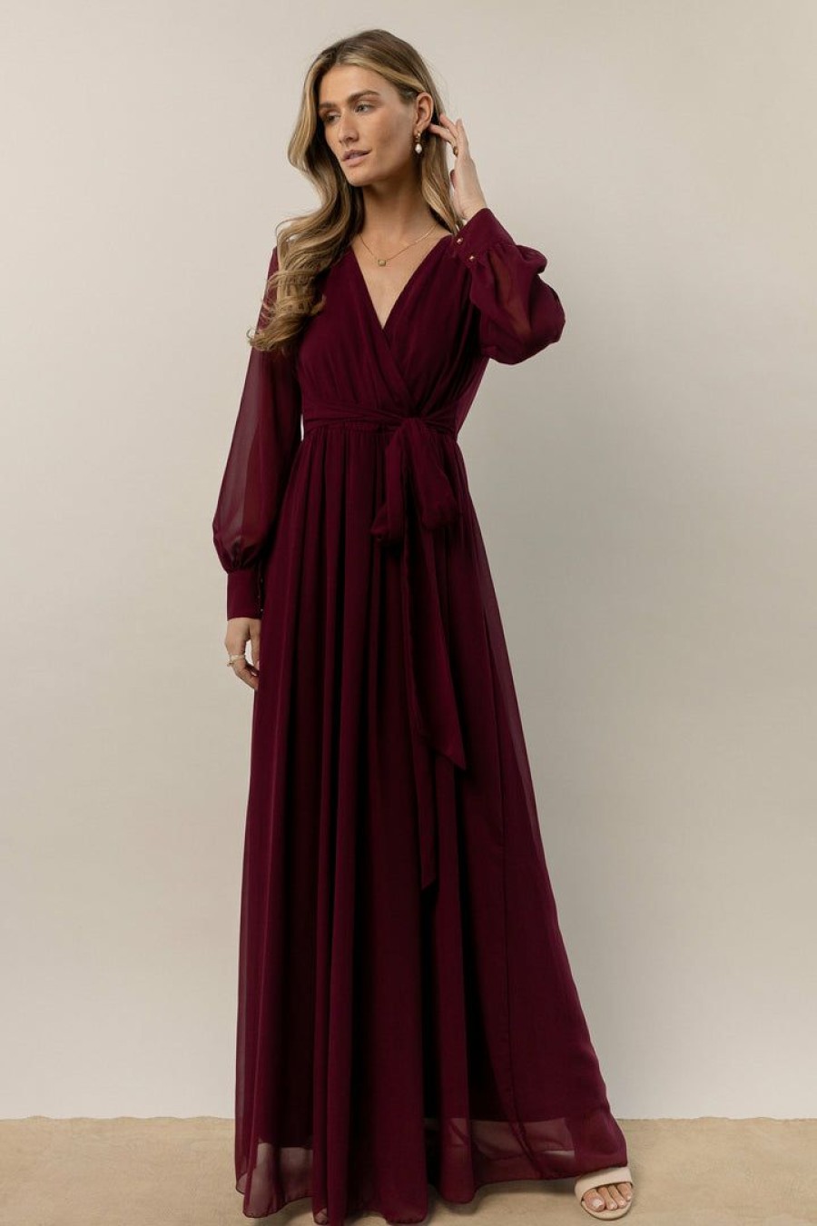 Dresses * | Brand New Ricarica Veronica Maxi Dress In New Arrivals Burgundy