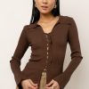 Tops * | Discount Emory Park Brandi Front Tie Top In New Arrivals Brown