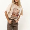 Tops * | Cheap Worui Tops Unknown Planets Graphic Tee Cream