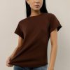 Tops * | Flash Sale Worui Selena Rolled Sleeve Shirt In New Arrivals Brown