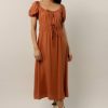 Dresses * | Best Sale Worui Dresses Gene Midi Dress In Final Sale Clay