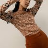 Tops * | Promo Flying Tomato Tops Kienna Mock Neck Top Brown