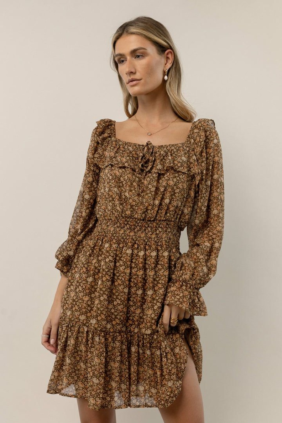 Dresses * | Flash Sale Dress Forum Lotte Mini Dress Final Sale Dresses Brown