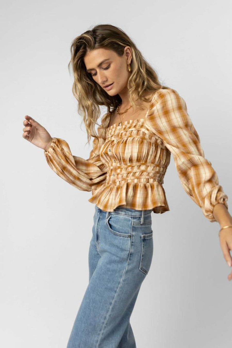 Tops * | Best Sale Wellmade Inc Tabitha Cropped Top Tops Camel