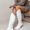 Shoes * | Hot Sale Free Soul/Miracle Mile Samara Cowgirl Boots Final Sale Shoes White