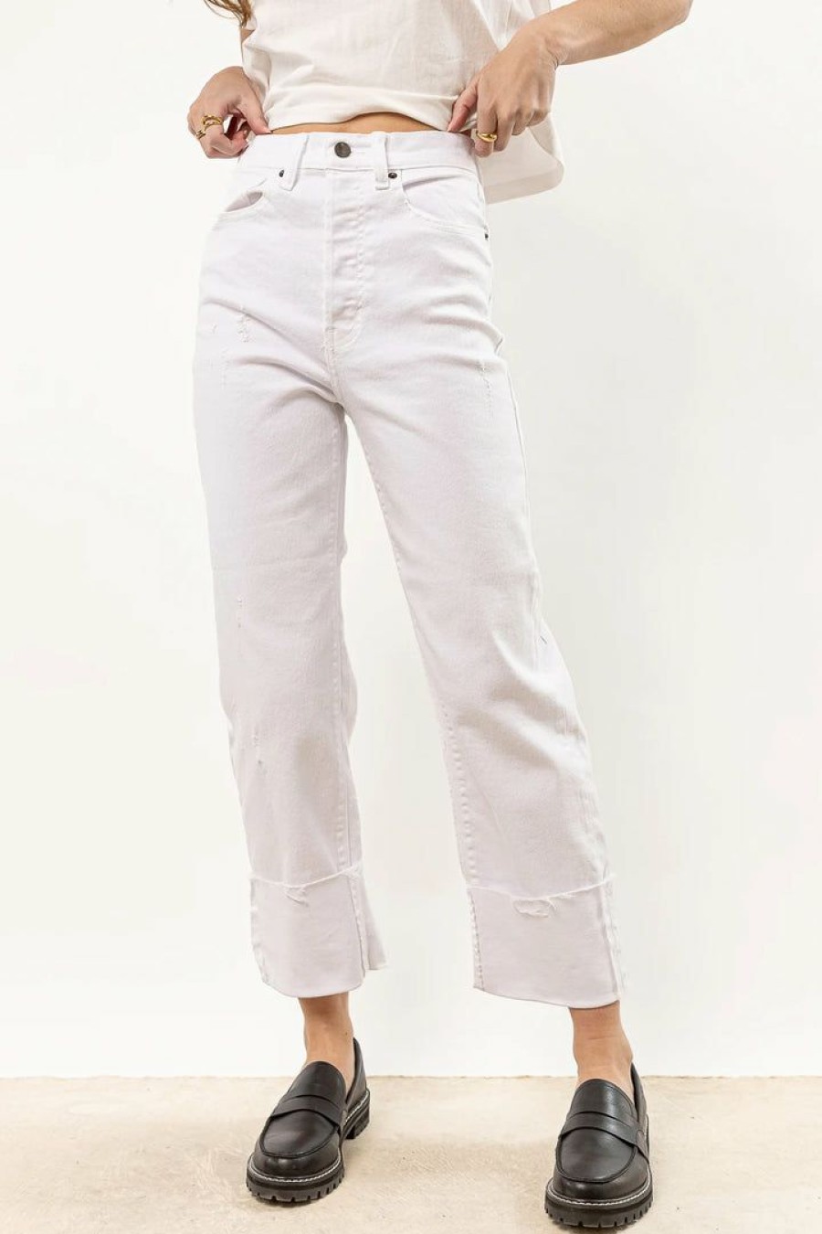 Jeans * | Discount Cello Jeans Bohme Graycen Relaxed Jeans White