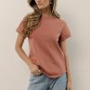 Tops * | Best Sale Worui Selena Rolled Sleeve Shirt In Terracotta