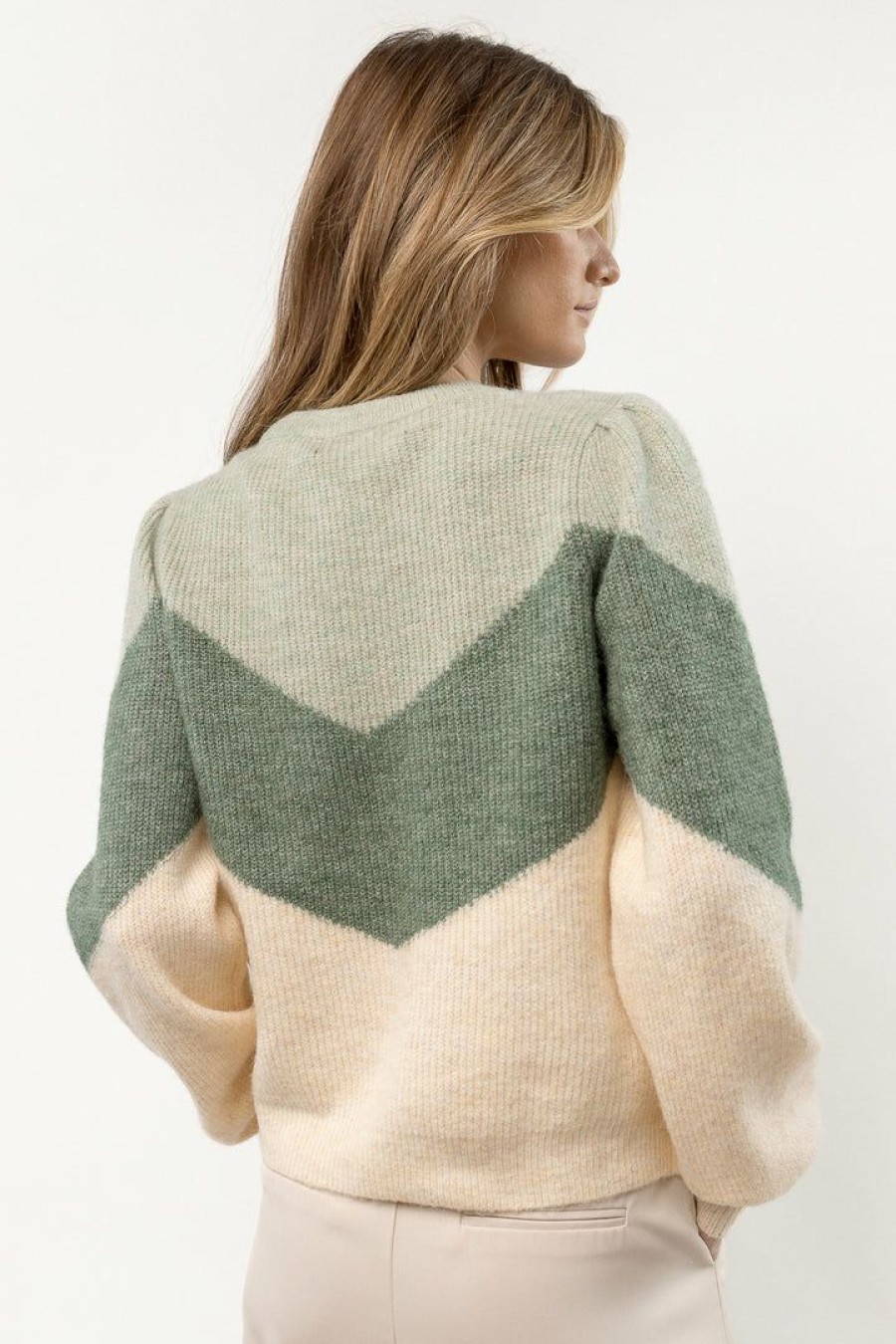 Tops * | Best Pirce Vero Moda Tops Ruby Knitted Sweater Sage