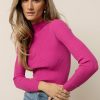 Tops * | Top 10 Timing Inc Jackie Mock Neck In Magenta