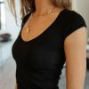 Tops * | Cheap Dynamic Fashion Tops Tahlia Ribbed Top In Final Sale Black