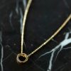 Jewelry * | Cheap J&D Jewelry Ava Circle Pendant Necklace Gold