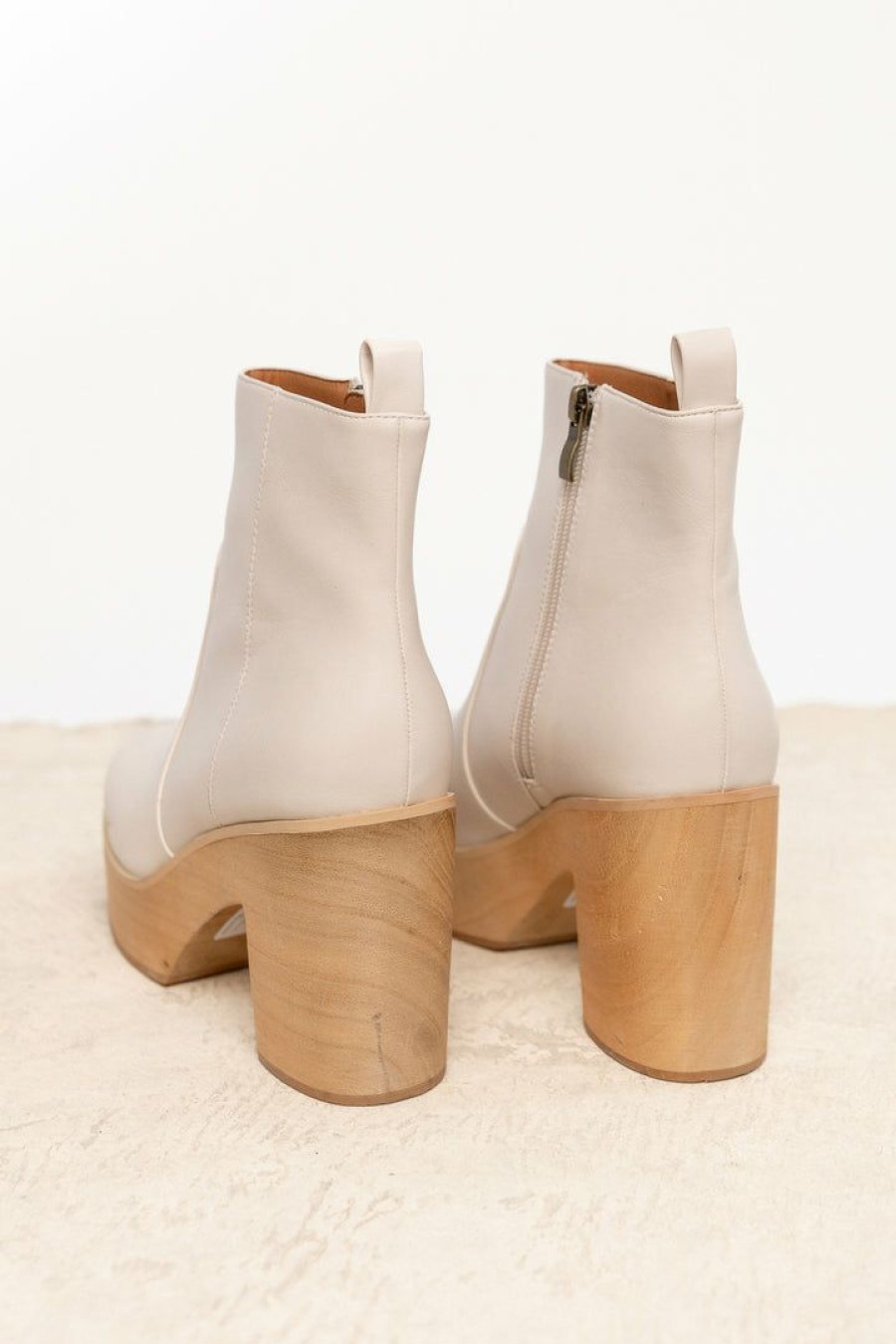 Shoes * | Budget Beast Fashion Presley Heeled Boots In New Arrivals Ivory