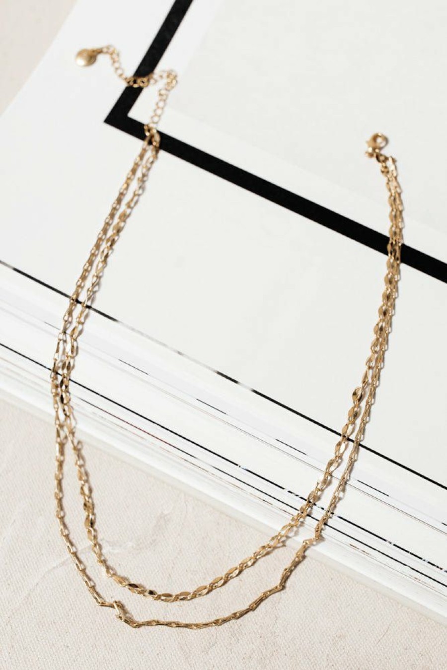 Jewelry * | Coupon La Radiant Val Jean Global Huntleigh Layered Necklace Jewelry Gold