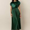 Dresses * | Best Sale Worui Rosalind Midi Dress In Emerald