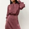 Dresses * | Hot Sale Aaron & Amber Wynter Mini Dress In Purple