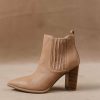 Shoes * | Budget Free Soul/Miracle Mile Finley Heeled Boots In Final Sale Shoes Nude