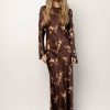 Dresses * | Discount Emory Park Layla Printed Maxi Dress Dresses Brown