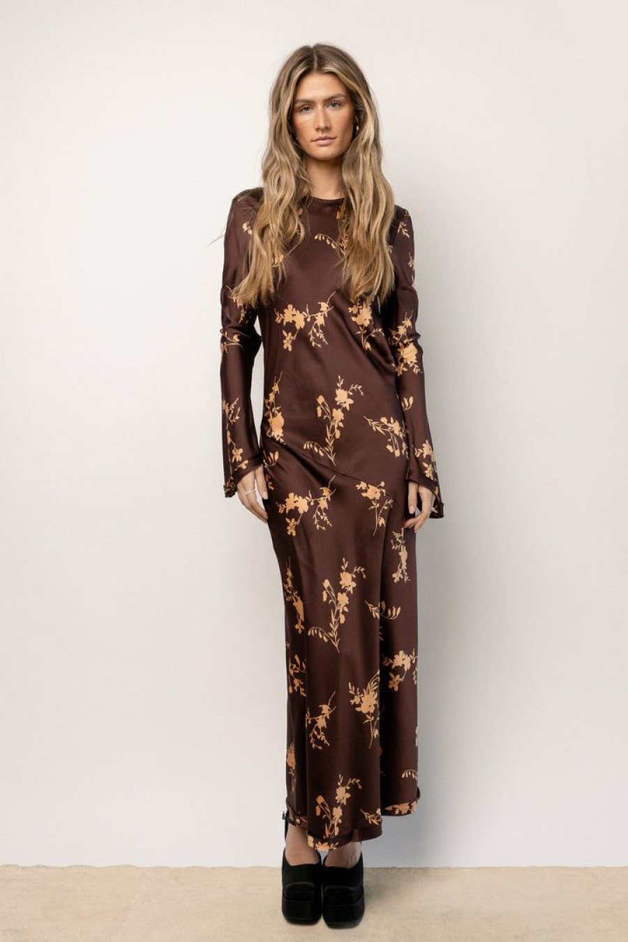 Dresses * | Discount Emory Park Layla Printed Maxi Dress Dresses Brown