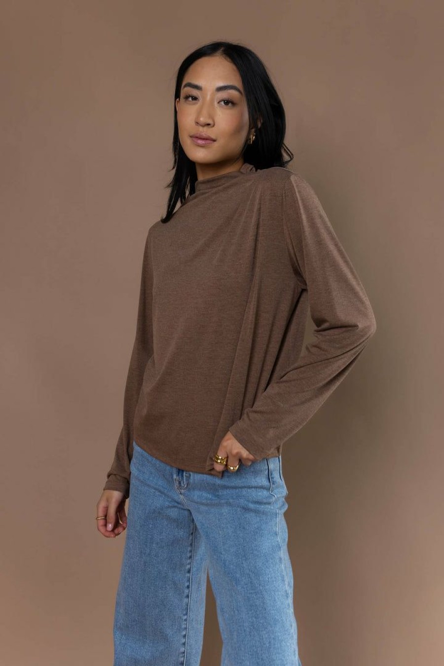 Tops * | Best Sale Very J Hilda Top In Tops Brown