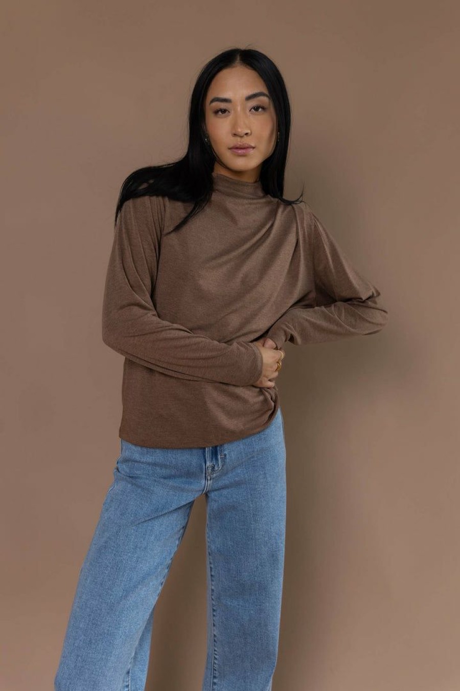 Tops * | Best Sale Very J Hilda Top In Tops Brown