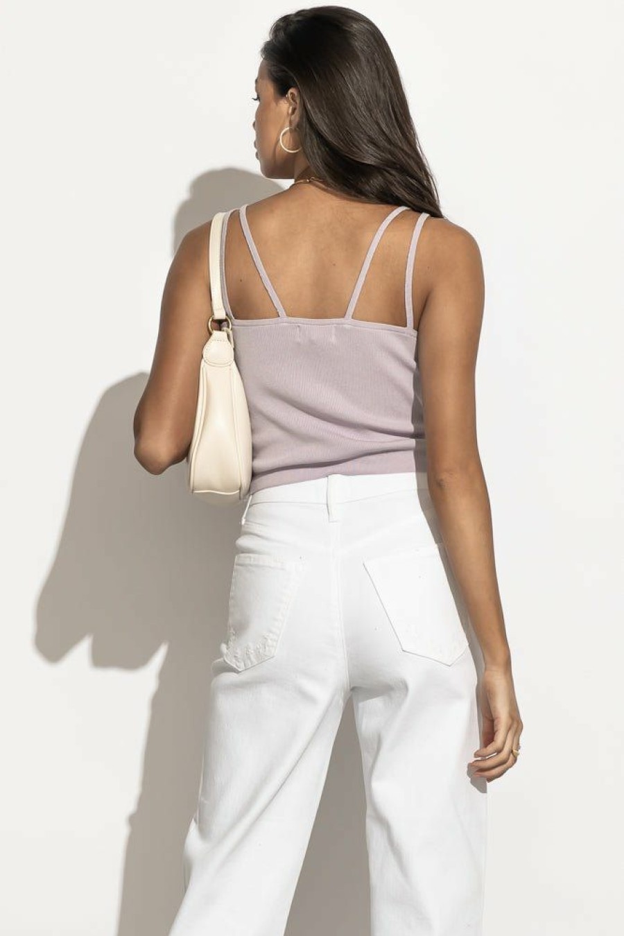 Tops * | Best Pirce Sina Tops Bianca Double Strap Tank In Final Sale Lavender