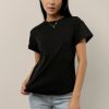 Tops * | Hot Sale Worui Selena Rolled Sleeve Shirt In Black