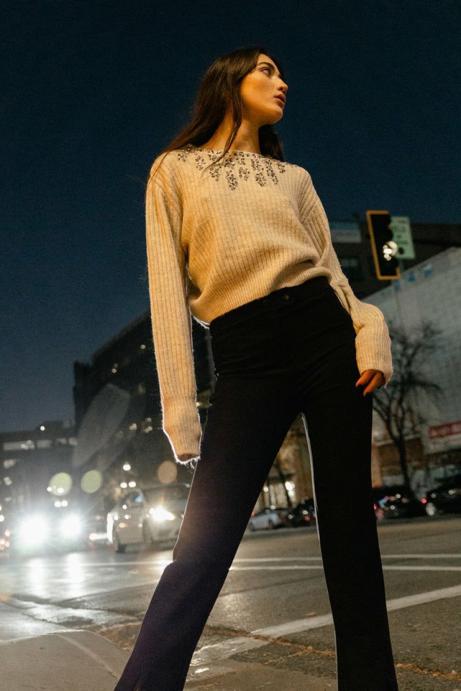 Tops * | Best Sale Sina New Arrivals Casey Knitted Sweater Oatmeal