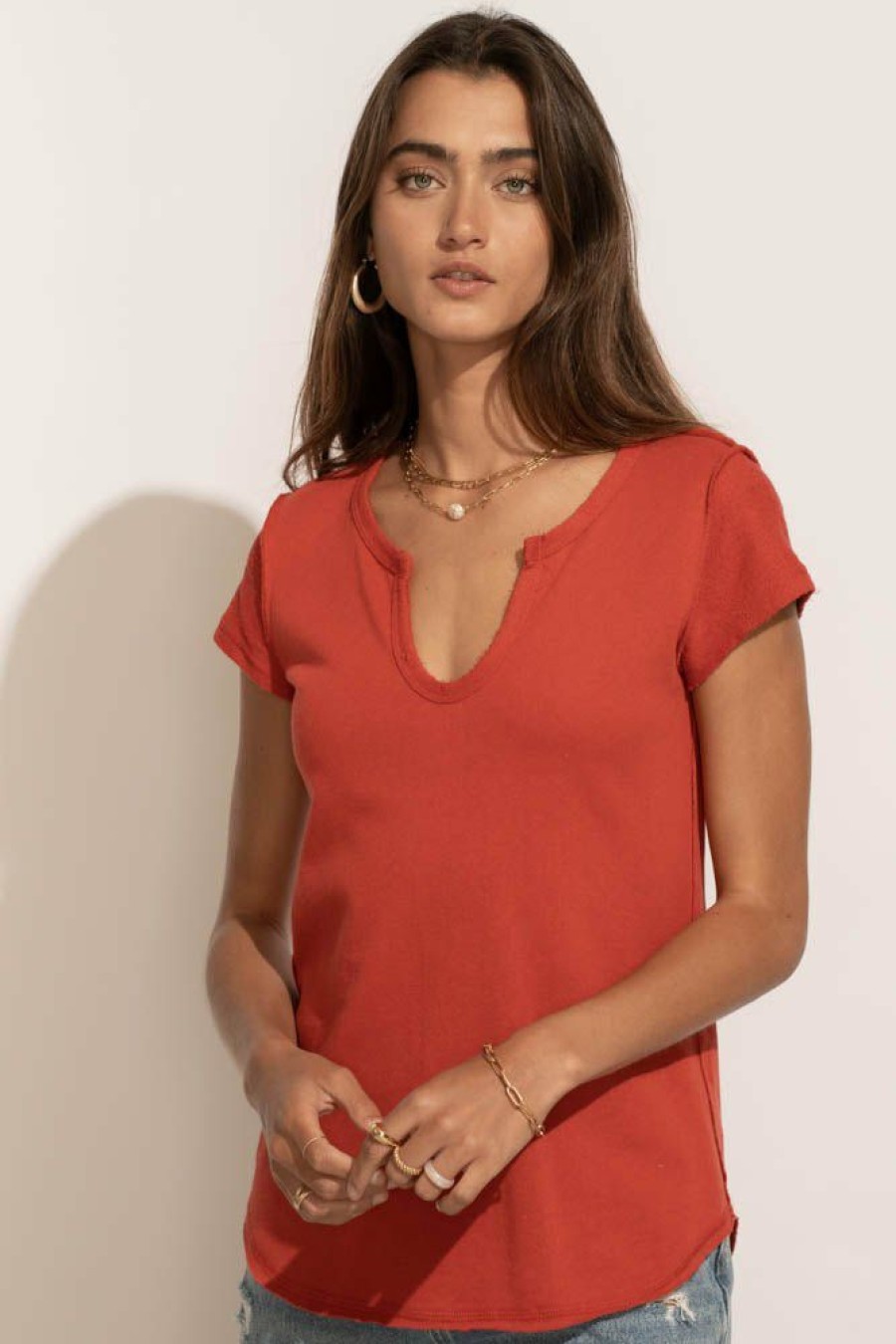 Tops * | Best Reviews Of La Miel Zoe Tee In Red