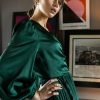 Dresses * | Cheap Flying Tomato Kelsey Satin Dress Emerald