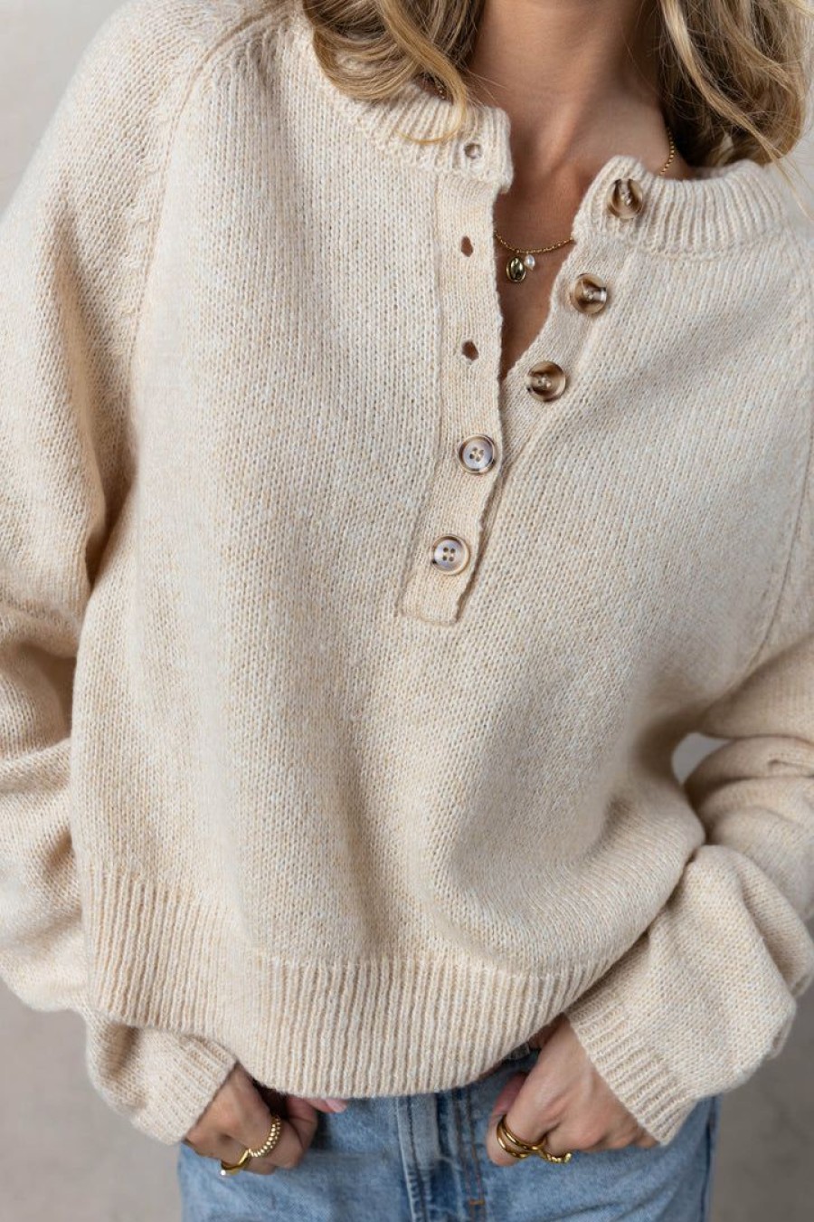 Tops * | Best Sale Very J Amelia Sweater In Cream