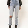 Jeans * | Flash Sale Plastic Vervet Shirley Straight Leg Jeans Light Wash