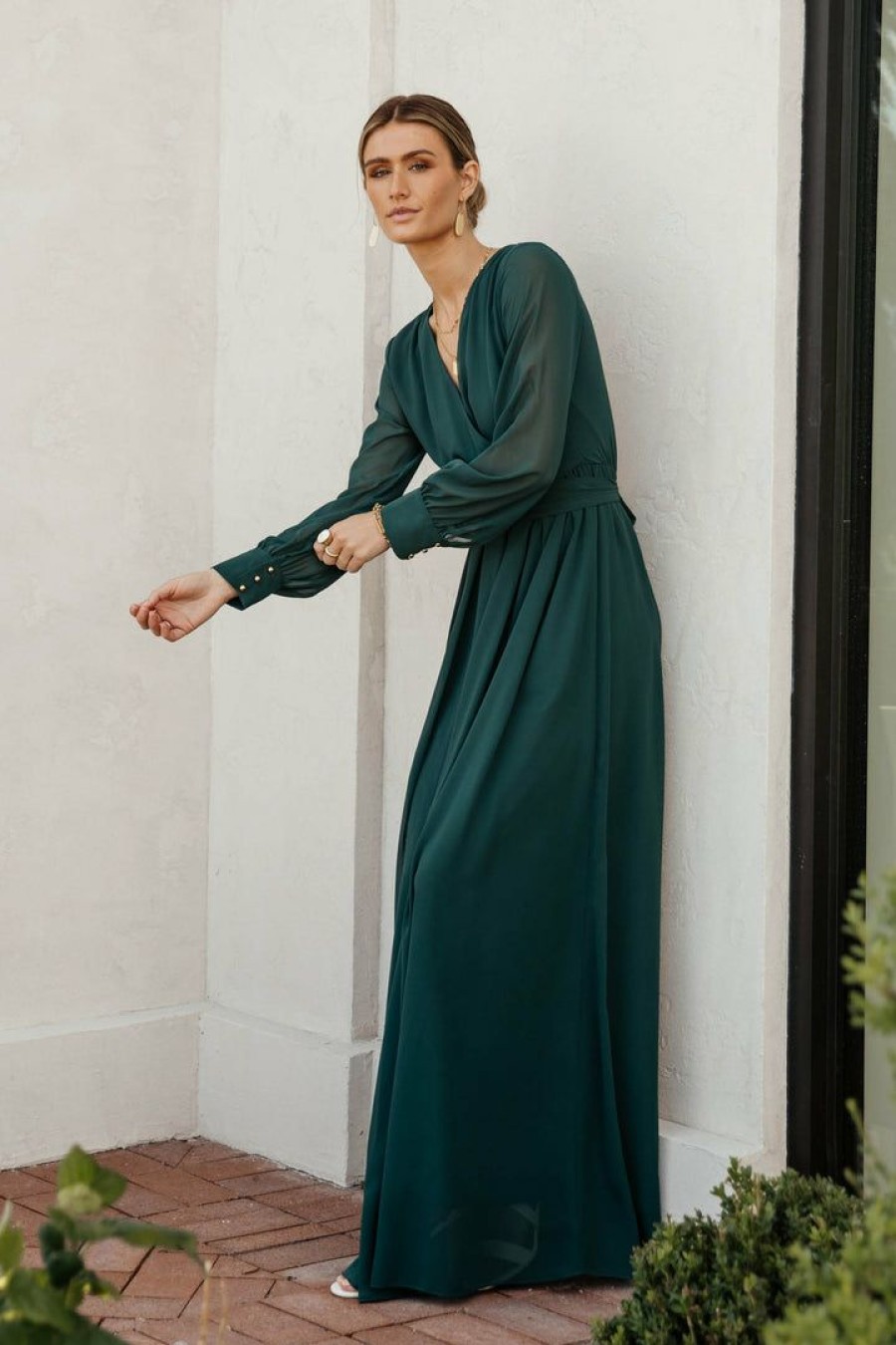 Dresses * | Best Pirce Ricarica Veronica Maxi Dress In Emerald