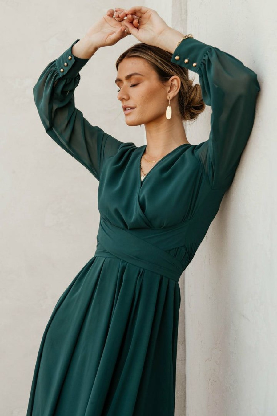 Dresses * | Best Pirce Ricarica Veronica Maxi Dress In Emerald