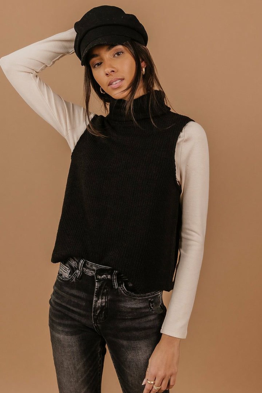 Tops * | Brand New Tops Vero Moda River Sweater Vest In Final Sale Black