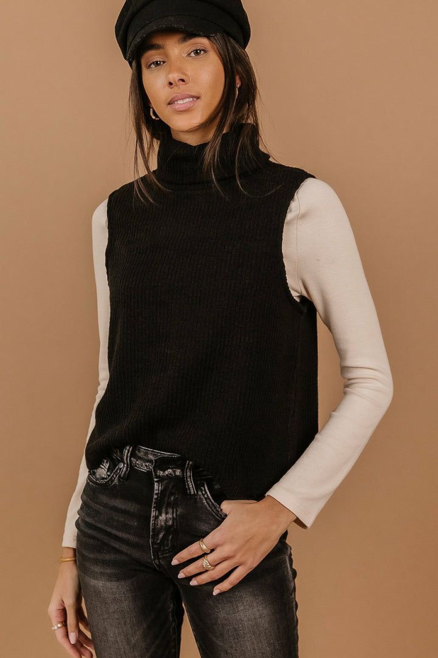 Tops * | Brand New Tops Vero Moda River Sweater Vest In Final Sale Black