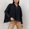 Tops * | Cheap Sina Tops Charli Half Zip Pullover Black