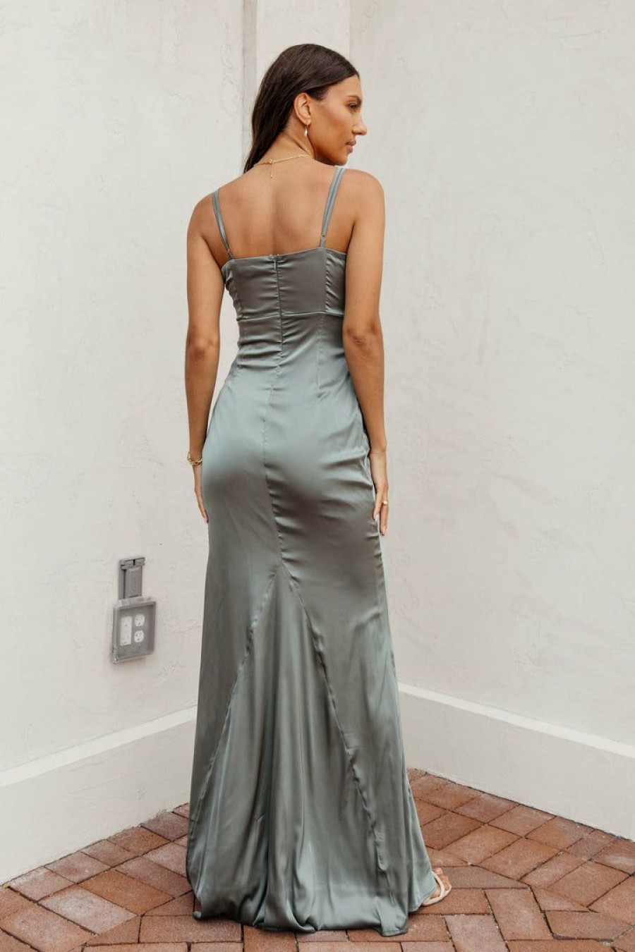 Dresses * | Best Pirce Ricarica Renee Maxi Dress In Final Sale Sage