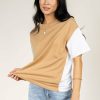 Tops * | Deals Tres Bien Brenna Tee In Tops Tan