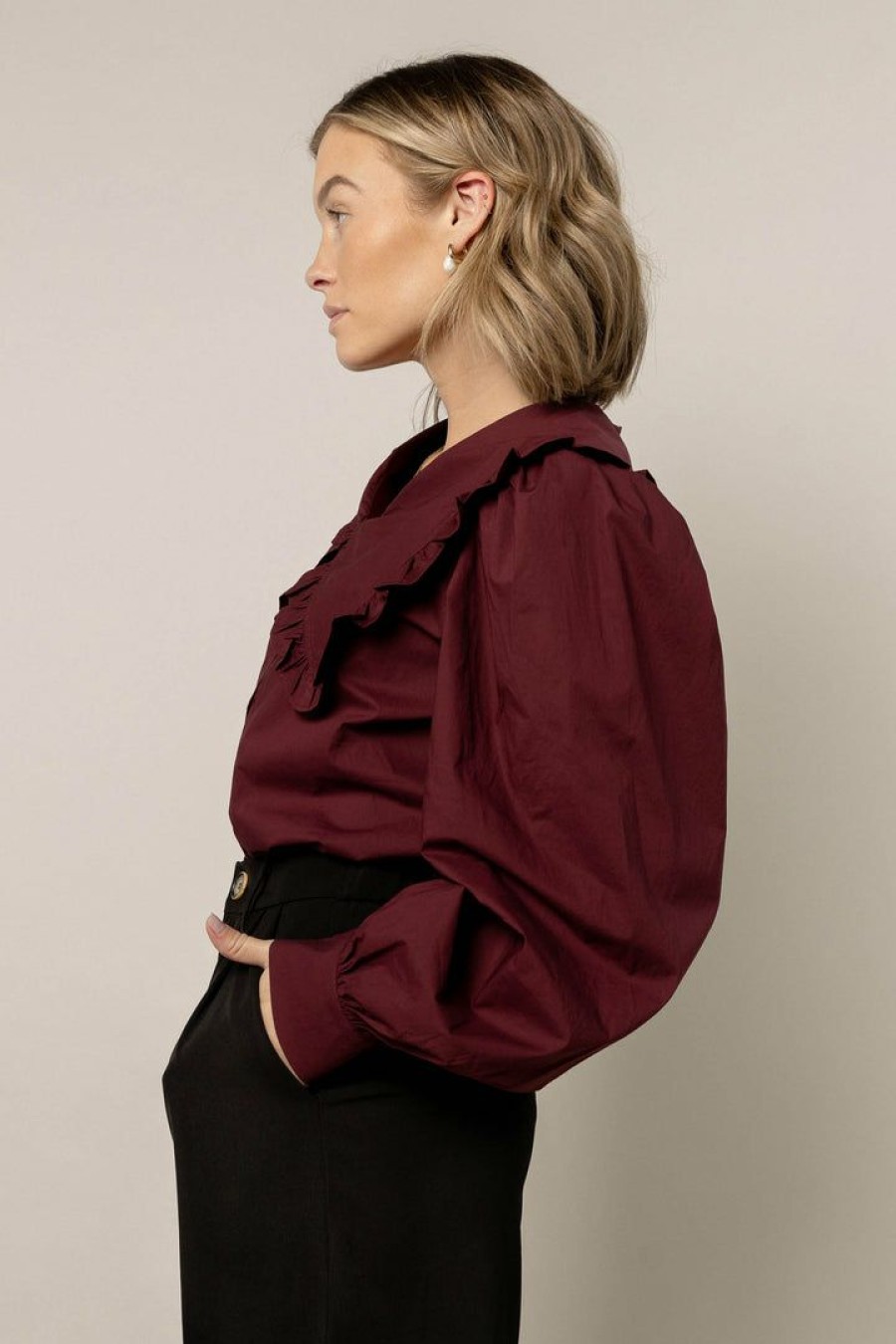 Tops * | Buy Aaron & Amber Wanda Blouse In New Arrivals Burgundy