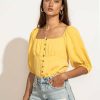 Tops * | Cheapest Aemi And Co Delani Blouse In Final Sale Tops Yellow