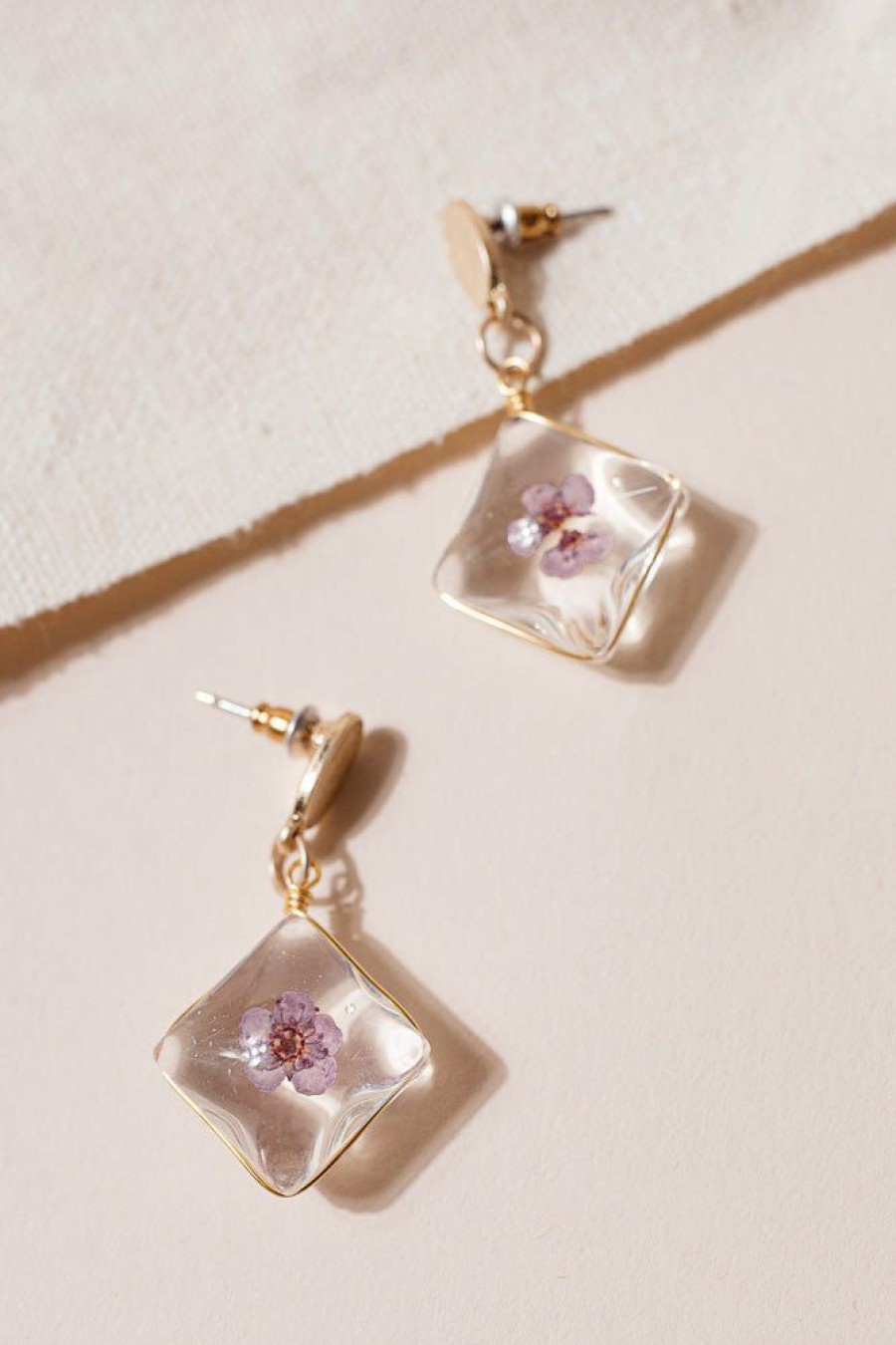 Jewelry * | Discount Joyful Jewelry Flower Earrings Lavender