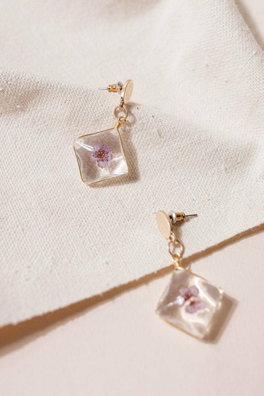 Jewelry * | Discount Joyful Jewelry Flower Earrings Lavender