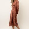 Dresses * | Best Sale Dress Forum Talia Floral Midi Dress In Rust