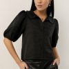 Tops * | Best Pirce Sina Victoria Pearl Collar Top In Tops Black