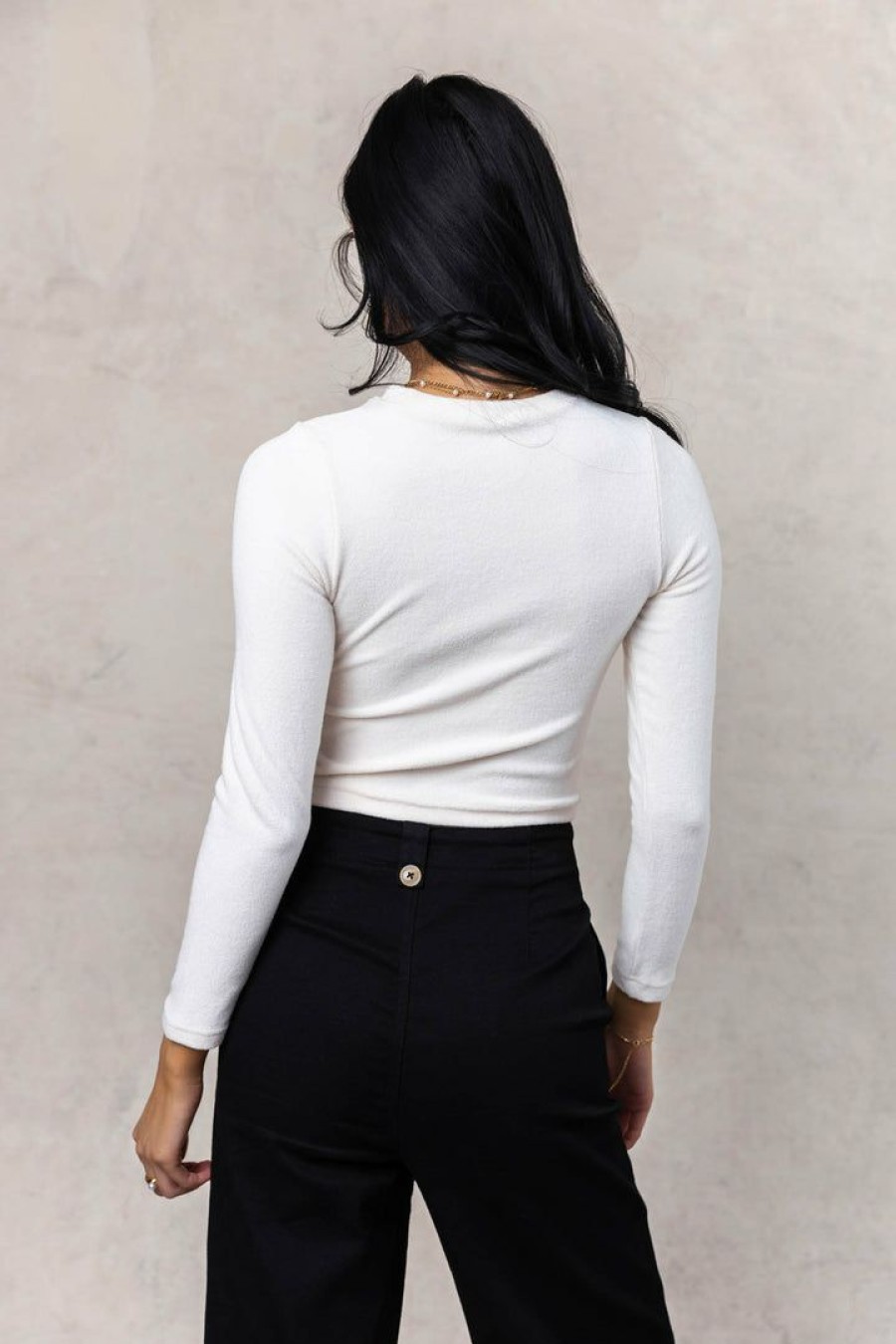 Tops * | Promo Dynamic Fashion Tops Rania Cropped Top In Ivory