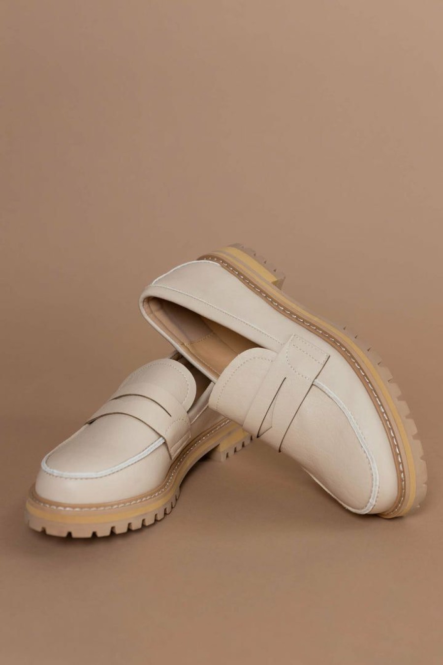 Shoes * | Cheap Free Soul/Miracle Mile Abigail Loafers In Shoes Beige