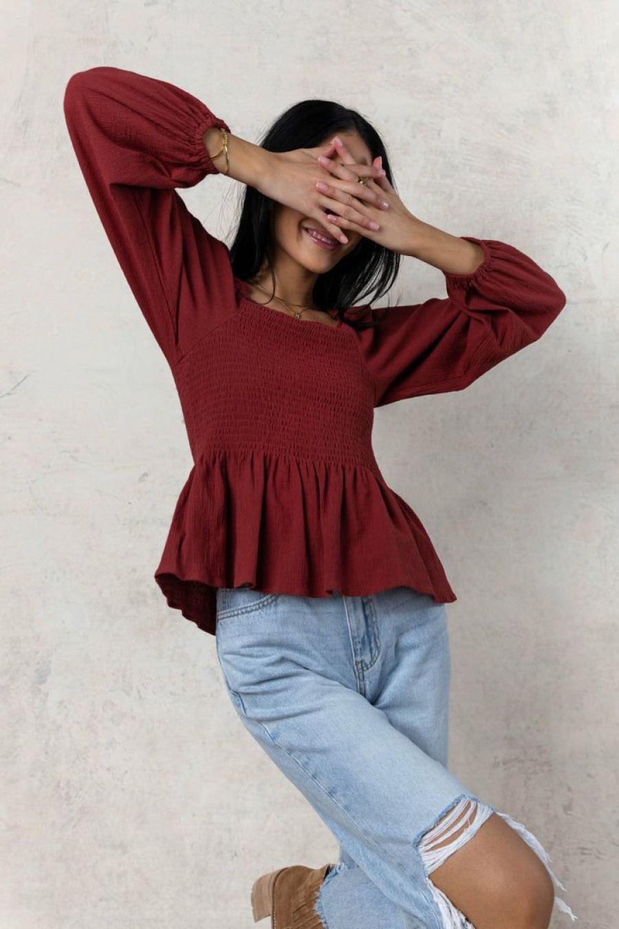 Tops * | New Sina Timmy Blouse In Rust