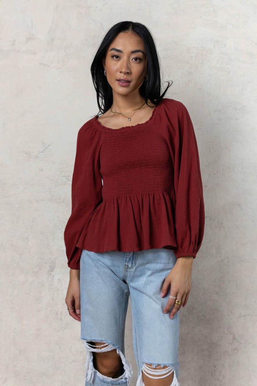 Tops * | New Sina Timmy Blouse In Rust