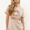 Tops * | Best Sale Tres Bien Love And Peace Graphic Tee Natural